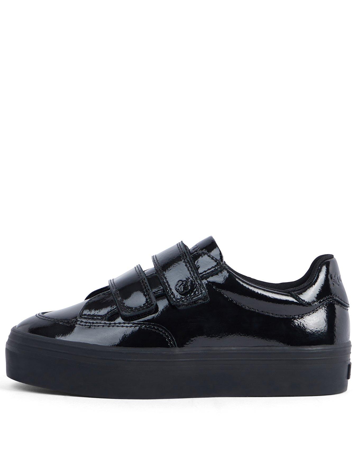 undefined Girls Tovni Stack Lo Vel Patent Leather School Shoe - Black