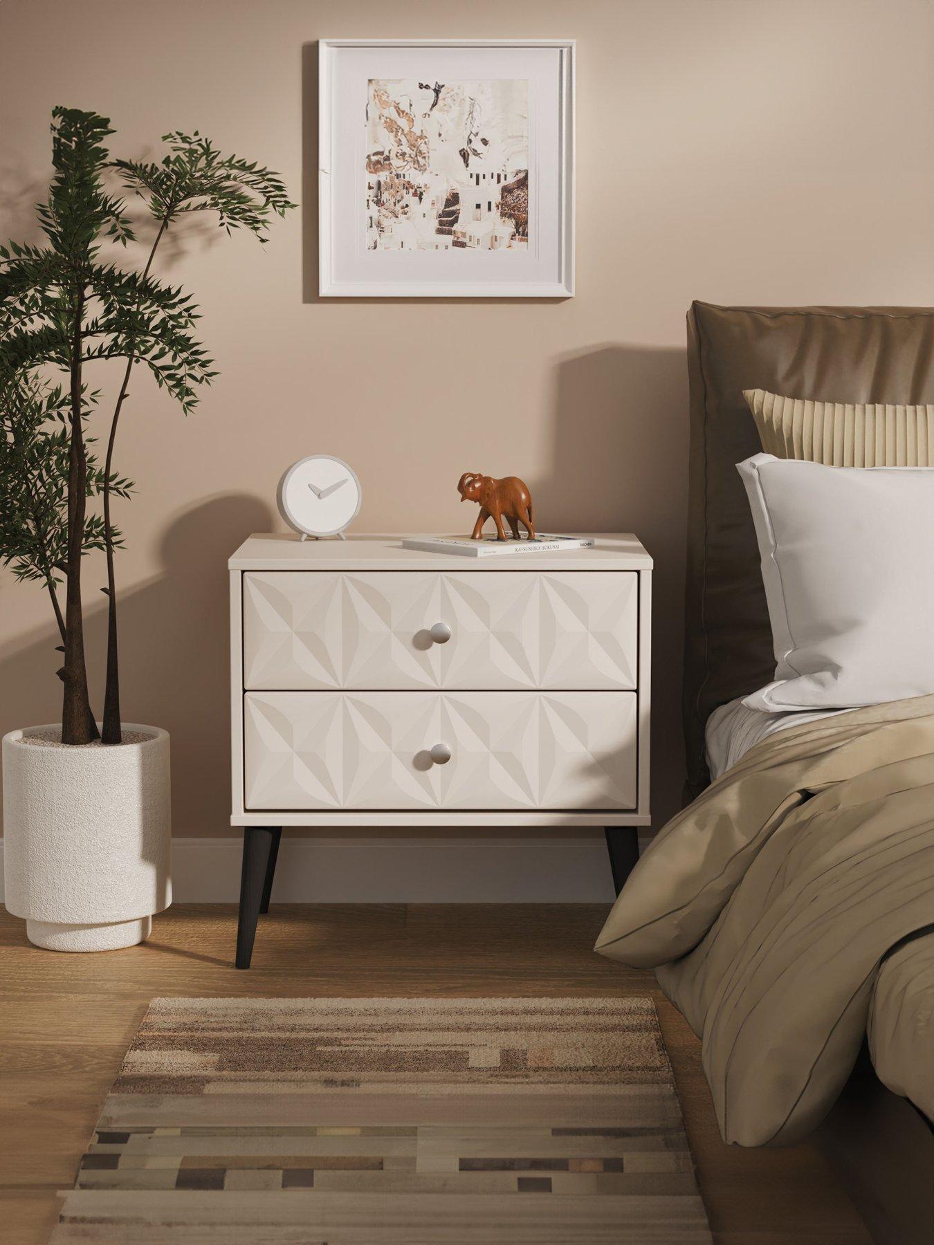 undefined Valencia Ready Assembled 2 Drawer Side Table