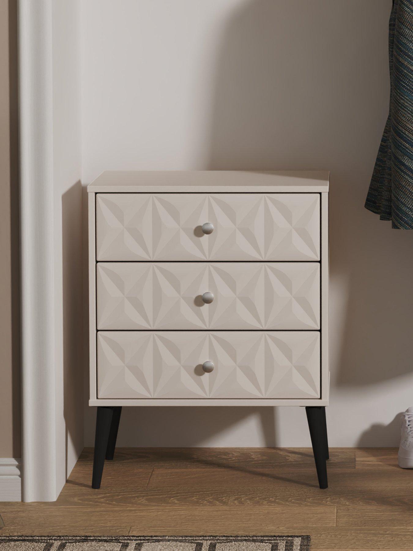 undefined Valencia Ready Assembled 3 Drawer Midi Sideboard