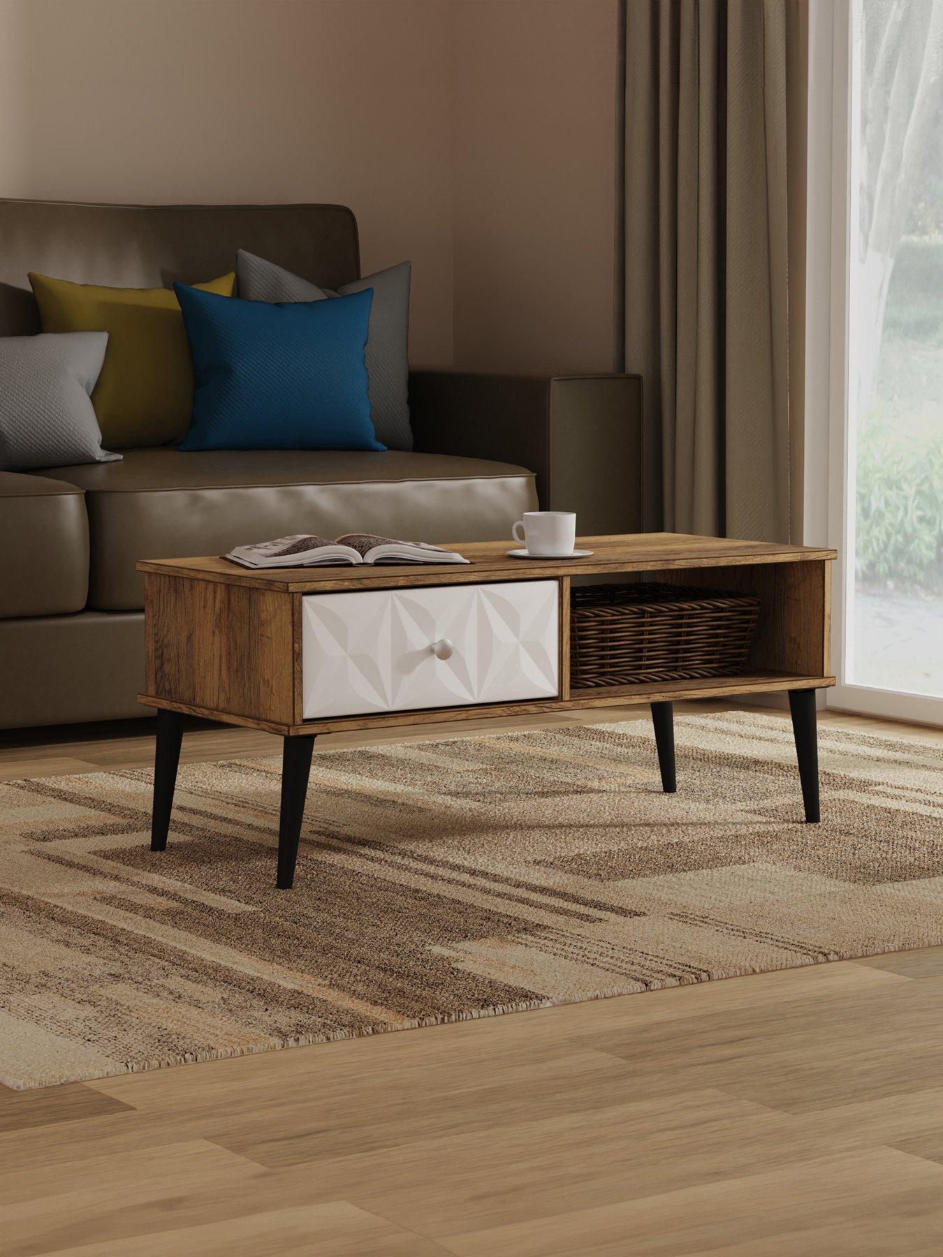 Product photograph of Swift Valencia Ready Assembled 1 Drawer Coffee Table from very.co.uk