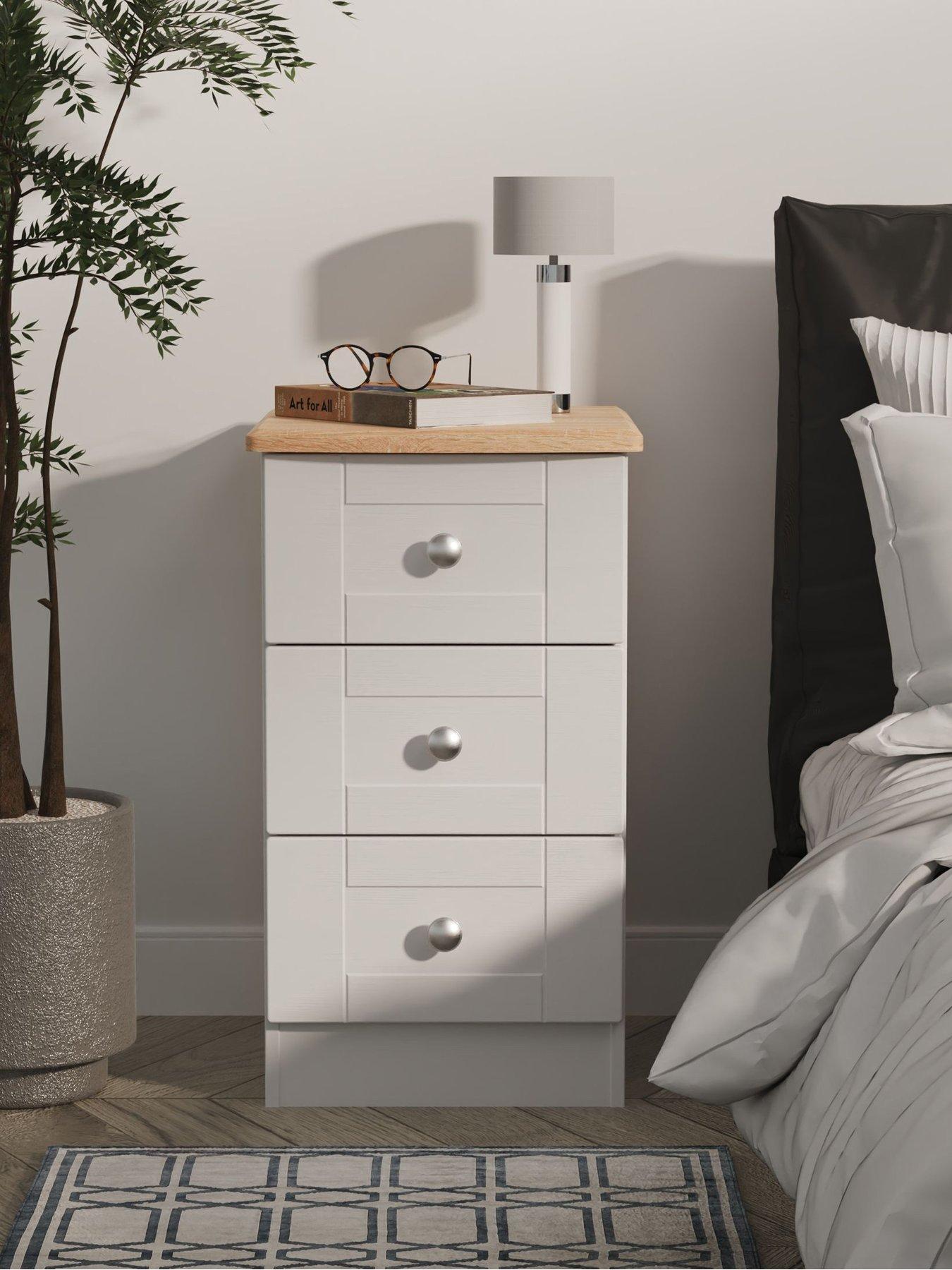 SWIFT Sydney Ready Assembled 3 Drawer Bedside Chest