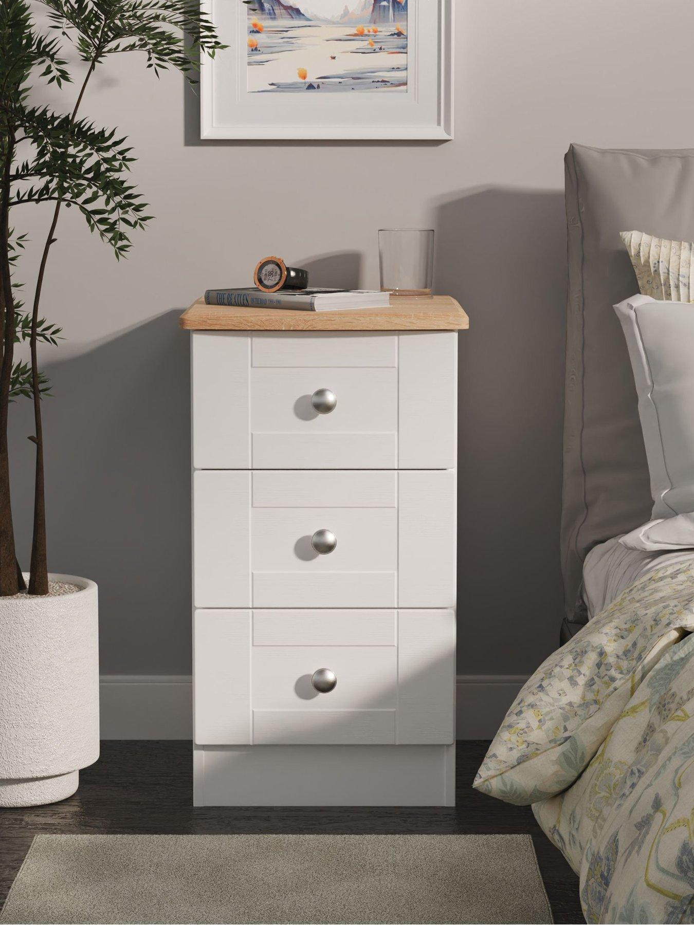undefined Sydney Ready Assembled 3 Drawer Bedside Chest