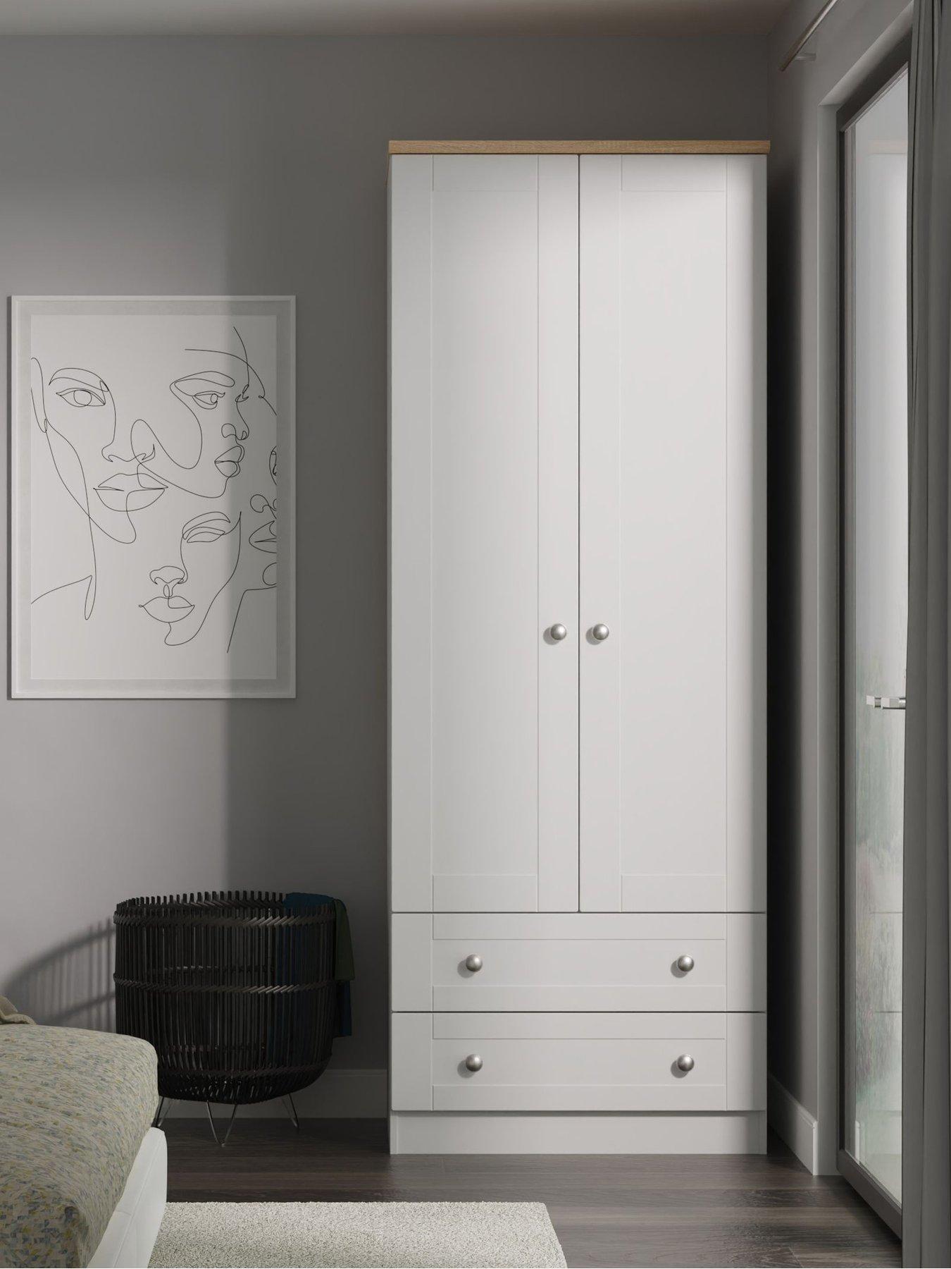 Product photograph of Swift Sydney Ready Assembled Tall 2 Door 2 Drawer Wardrobe from very.co.uk