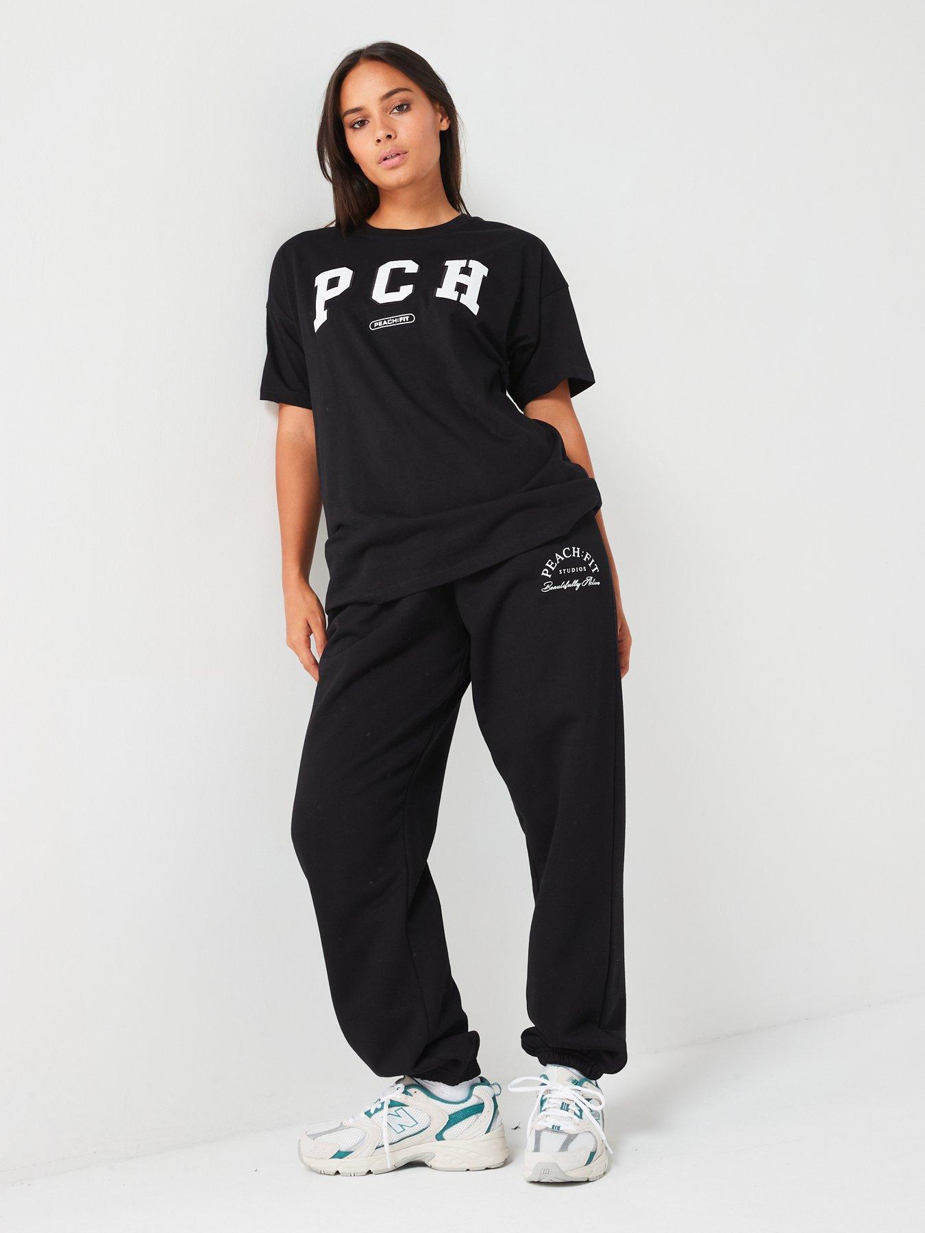 Image 3 of 6 of Peach Fit Womens Ivy Oversized T-Shirt - Black