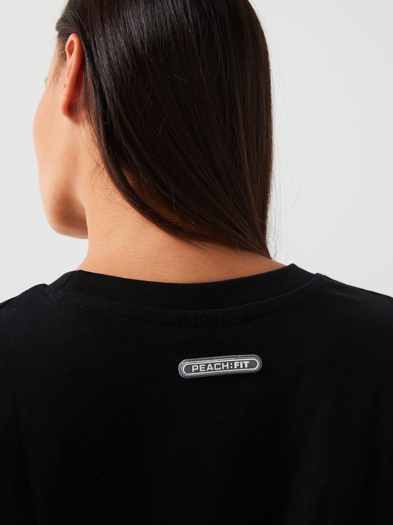 Image 4 of 6 of Peach Fit Womens Ivy Oversized T-Shirt - Black