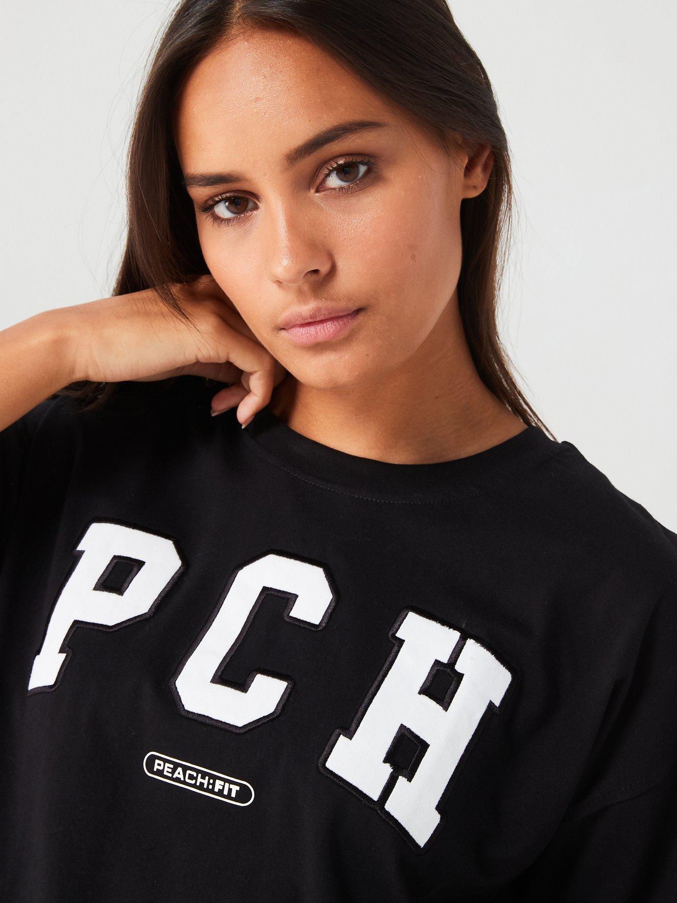 Image 6 of 6 of Peach Fit Womens Ivy Oversized T-Shirt - Black