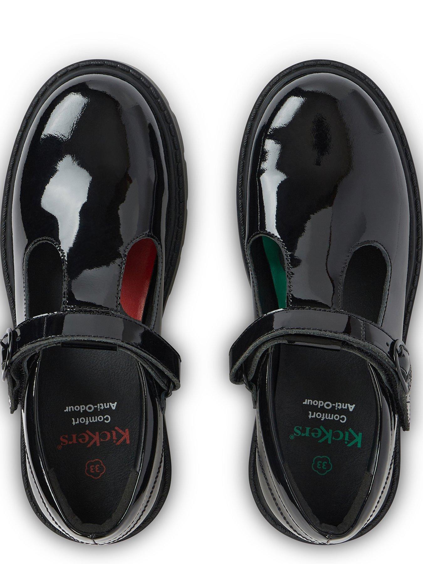 Image 4 of 6 of Kickers Girls Kori T Bar Patent Leather School Shoe - Black