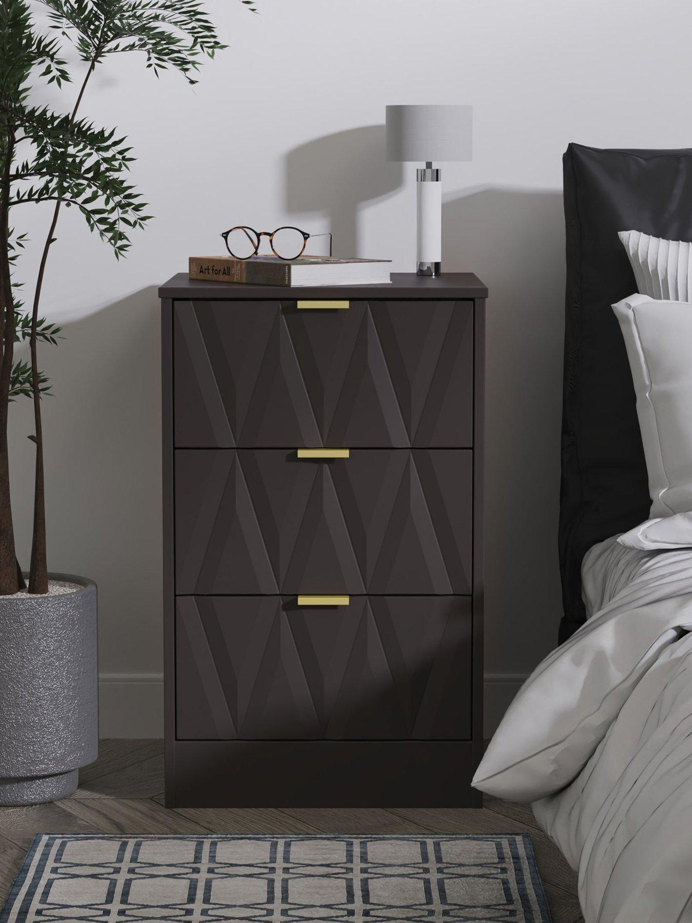 SWIFT Texas Ready Assembled 3 Drawer Bedside Chest