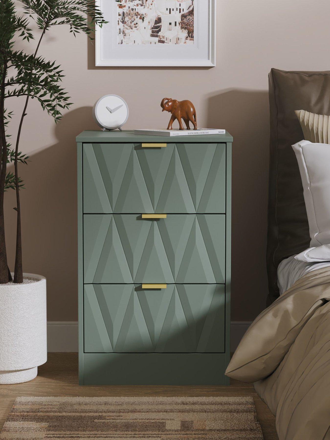 SWIFT Texas Ready Assembled 3 Drawer Bedside Chest