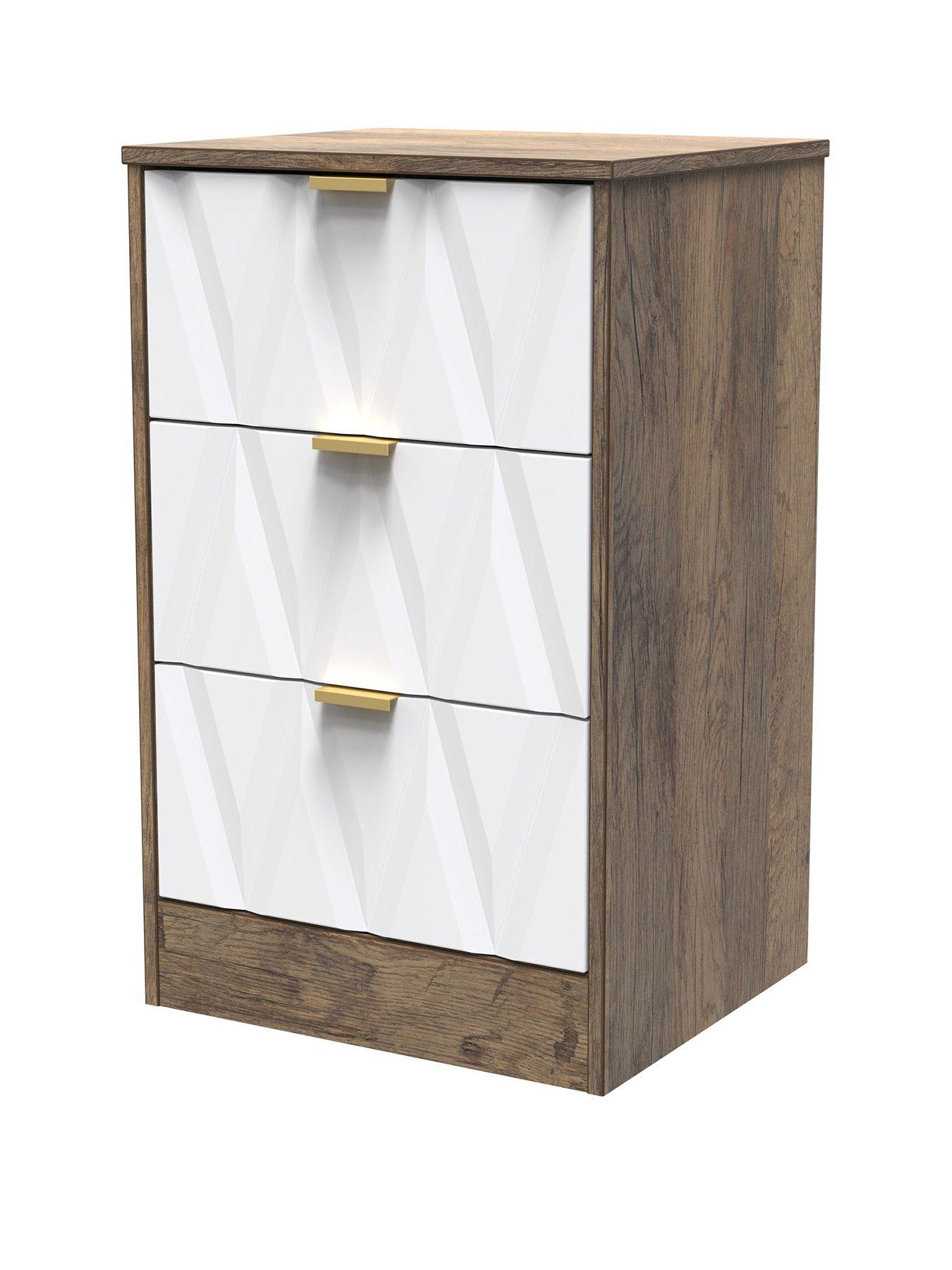 Image 3 of 7 of SWIFT Texas Ready Assembled 3 Drawer Bedside Chest