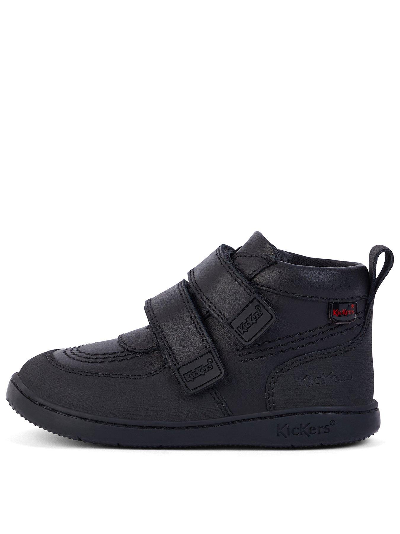Bottines Bébé Kickers Playflex Hi Vel - Cuir Souple, Semelle Flexible, Fermeture Velcro Facile