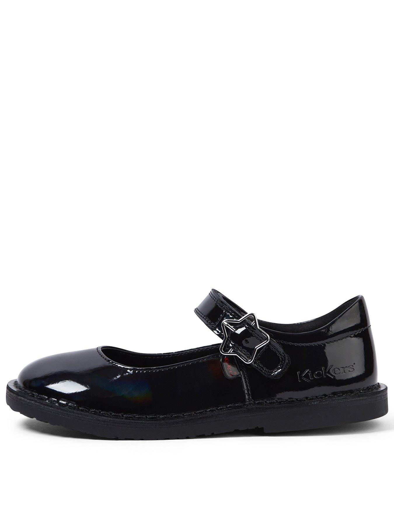 undefined Girls Adlar Mary Jane Stardust Patent Leather School Shoe - Black