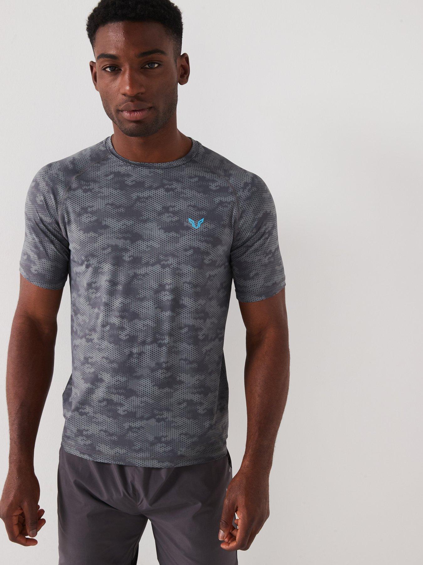 Okami Men's Construct Poly Back Panel T-Shirt - Blue/Grey