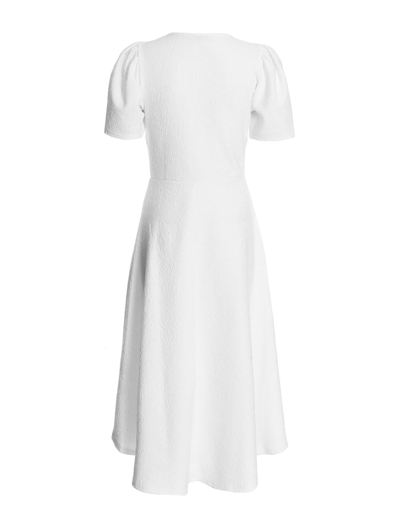 Quiz White Dip Hem Midi Dress | Very