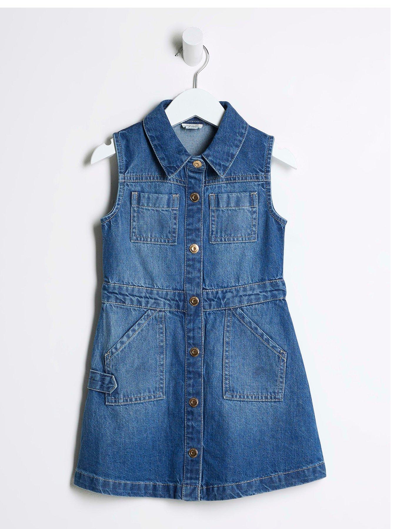 Denim pinafore girls best sale