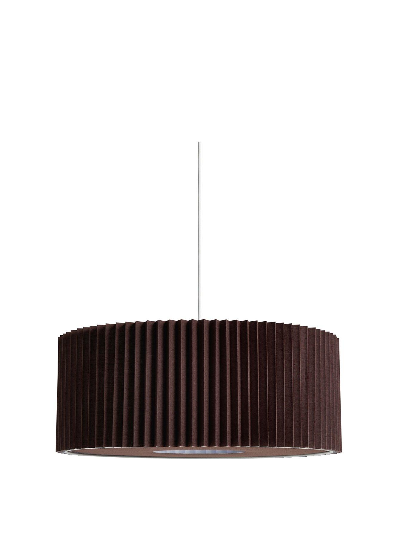 Image 2 of 6 of Very Home Large Knife Pleat Easy-Fit Light Shade with Diffuser &ndash; Dark Brown