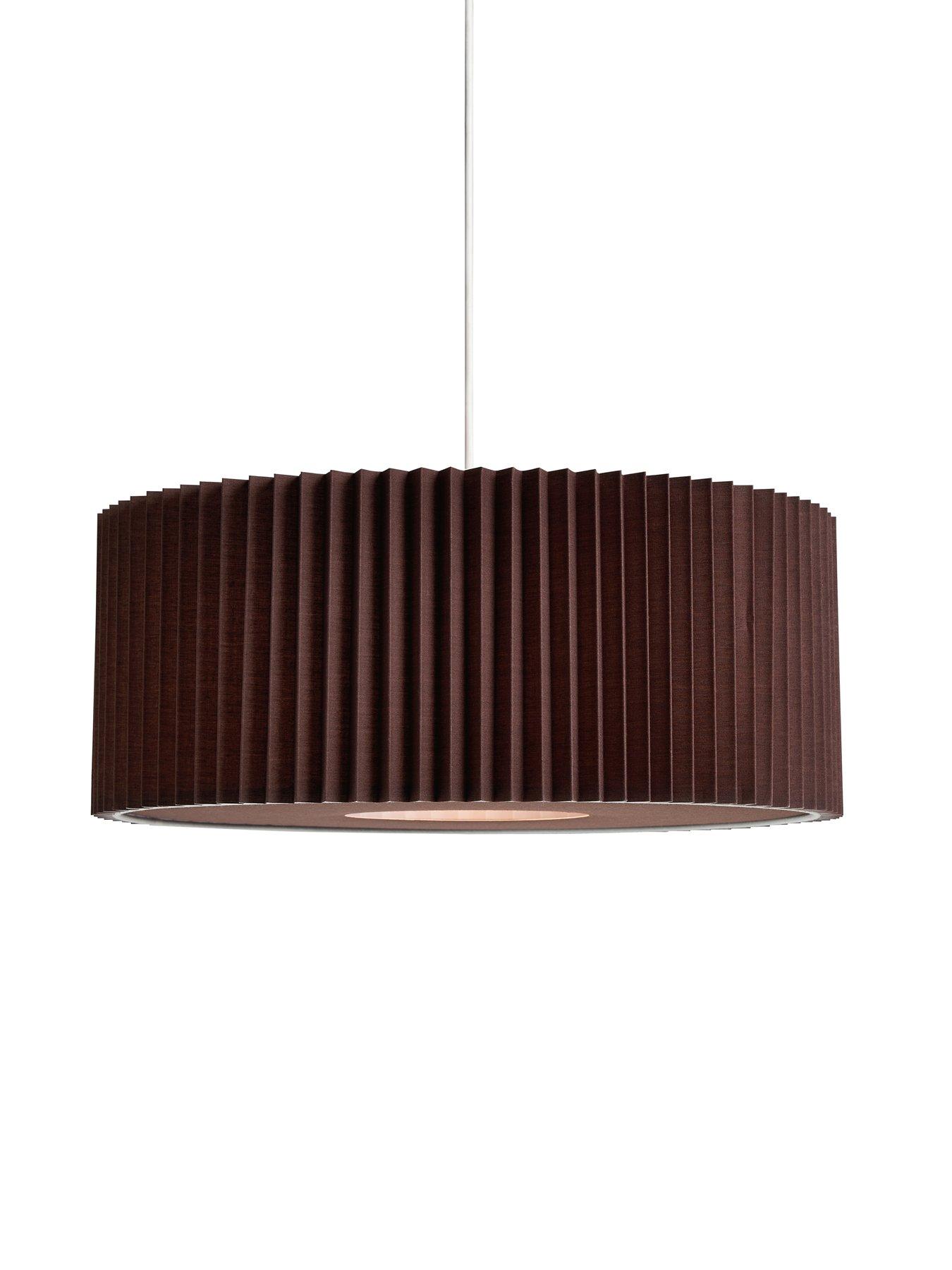 Image 3 of 6 of Very Home Large Knife Pleat Easy-Fit Light Shade with Diffuser &ndash; Dark Brown