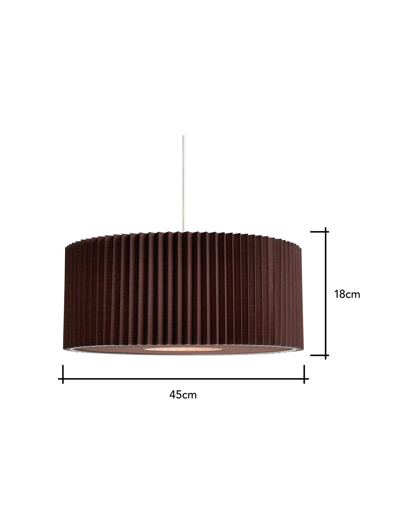 Image 5 of 6 of Very Home Large Knife Pleat Easy-Fit Light Shade with Diffuser &ndash; Dark Brown