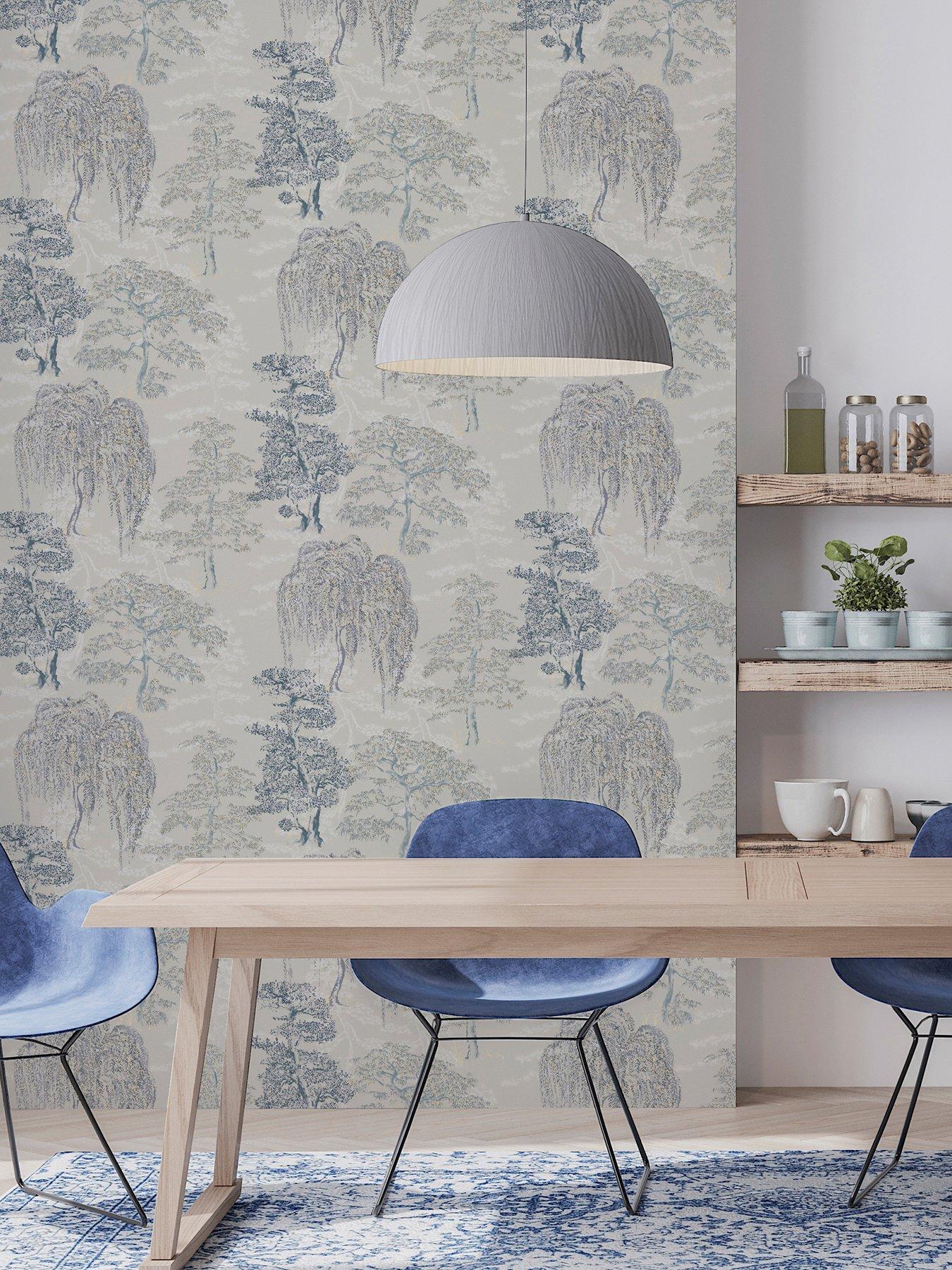 Product photograph of Arthouse Oriental Garden Soft Blue Wallpaper from very.co.uk