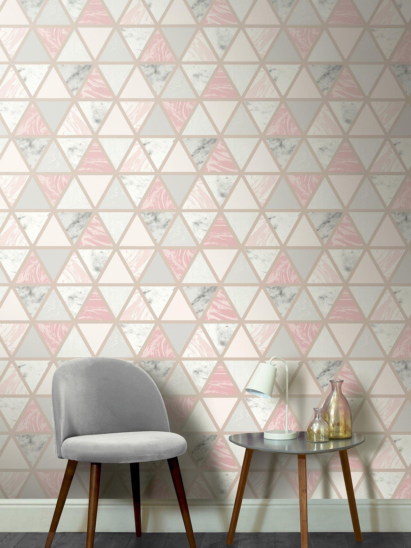 Product photograph of Arthouse Marble Geo Pink Multi Wallpaper from very.co.uk