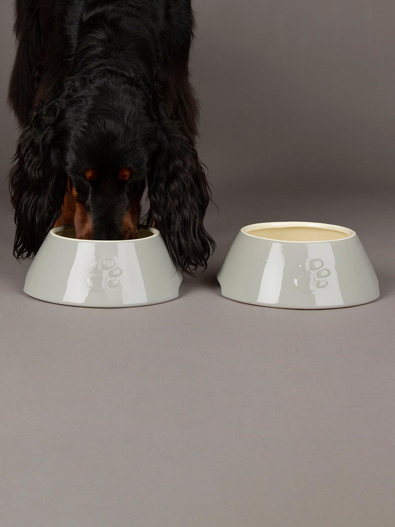 Product photograph of Scruffs Icon 2-piece Long Eared Bowl Set - Light Grey from very.co.uk