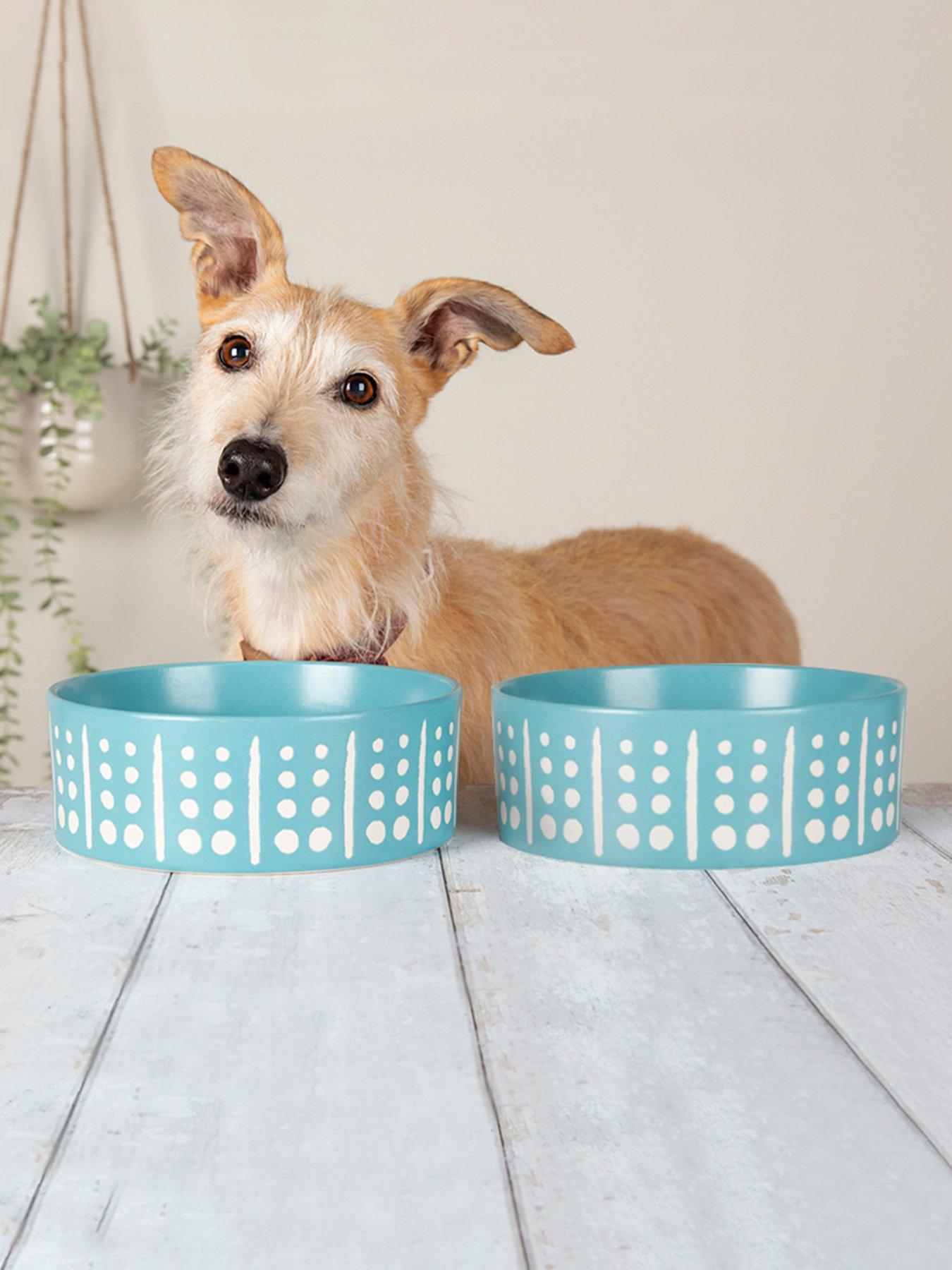 Product photograph of Scruffs Aztec 2-piece Bowl Set - Turquoise 13cm from very.co.uk