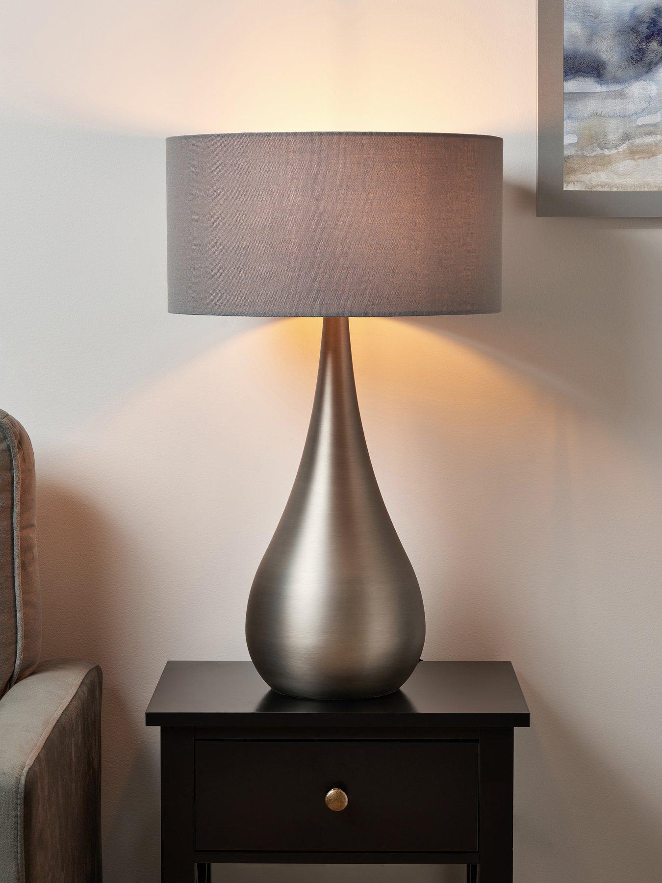 Product photograph of Very Home Tall Metal Teardrop Table Lamp from very.co.uk