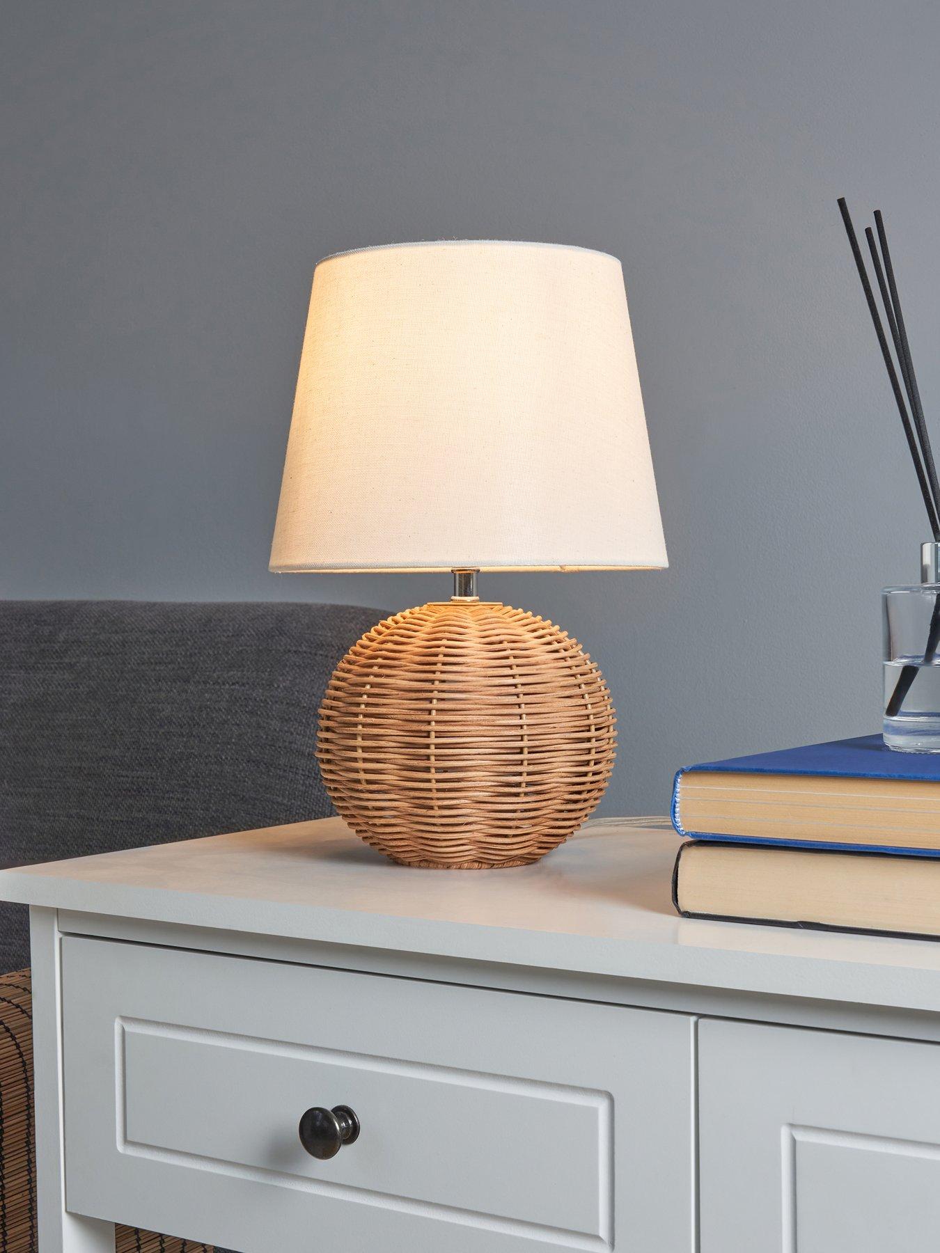 The Very Collection Small Rattan Bedside Table Lamp
