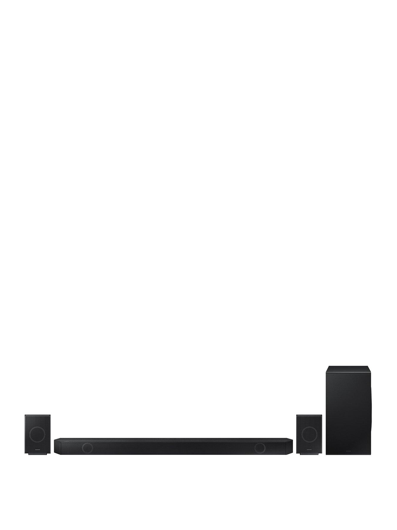 undefined Q990D 11.1.4ch Dolby Atmos, DTS:X, Q-Symphony Soundbar with Wireless Acoustic lens Subwoofer  &  Rear Speakers, Wi-Fi