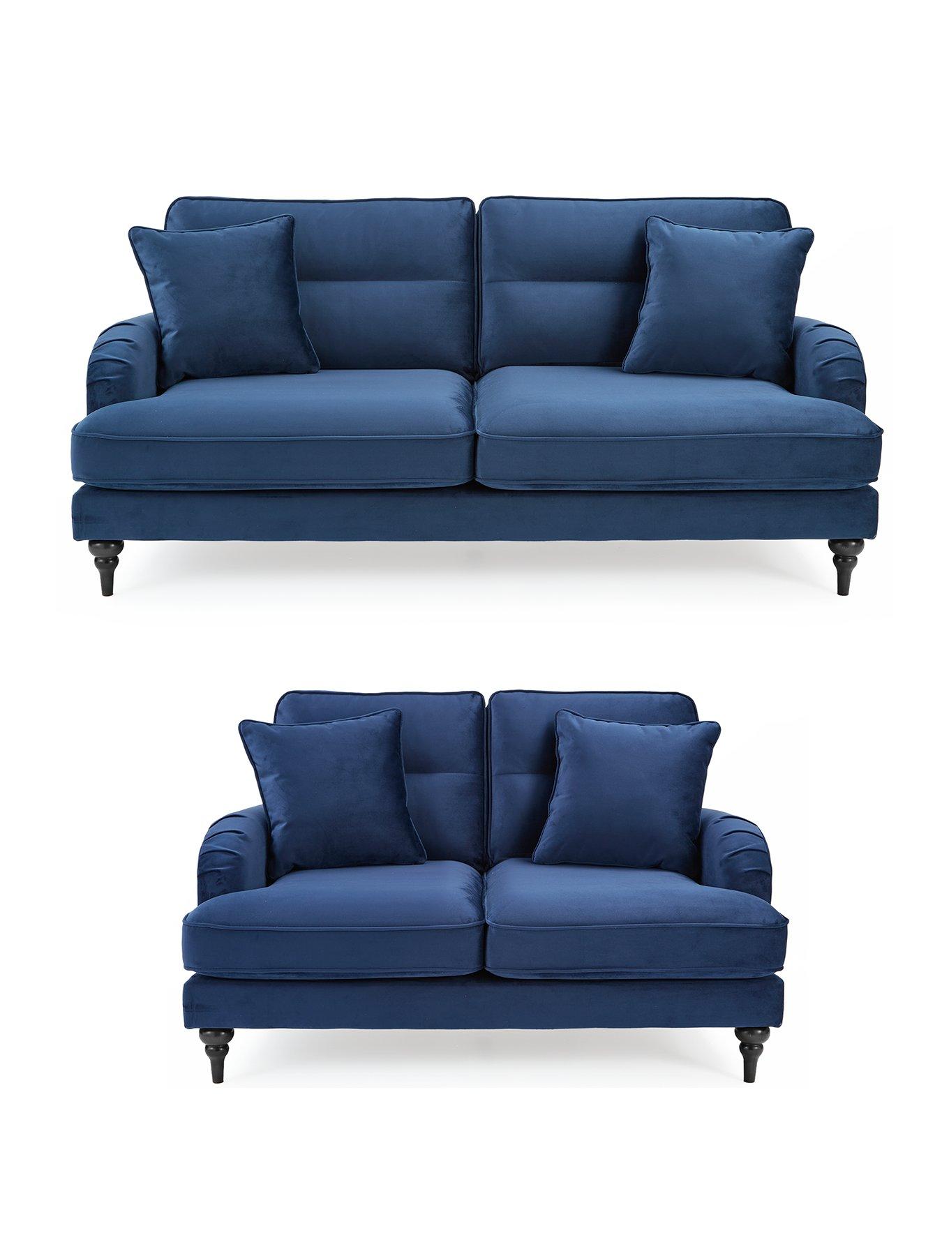 undefined Victoria 3 + 2 Seater Fabric Sofa Set (Buy  &  SAVE!) - Navy - FSC® Certified