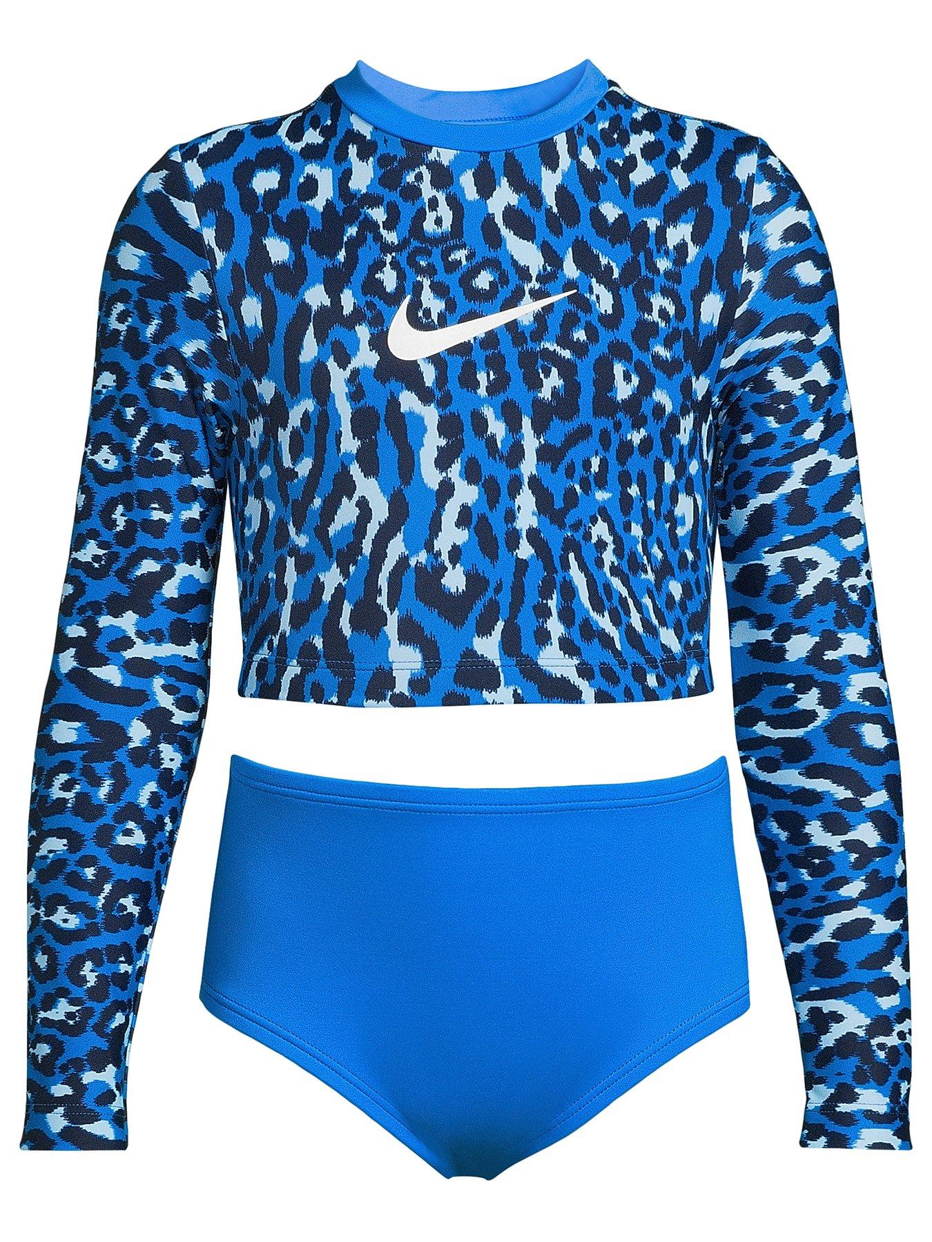 Nike Wild Long Sleeve Crop Top High Waist Set Photo Blue Very