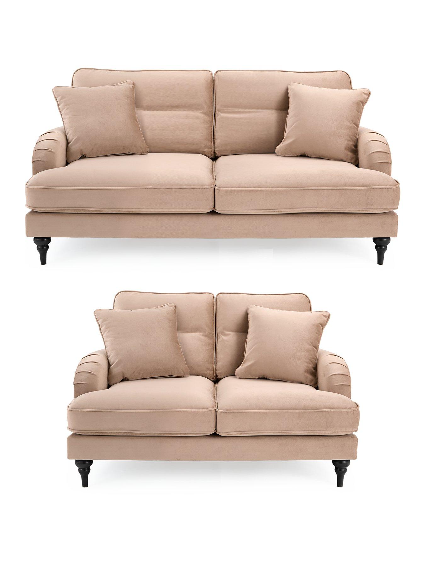 The Very Collection Victoria 3 + 2 Seater Fabric Sofa Set (Buy  &  SAVE!) - Mink - FSC® Certified