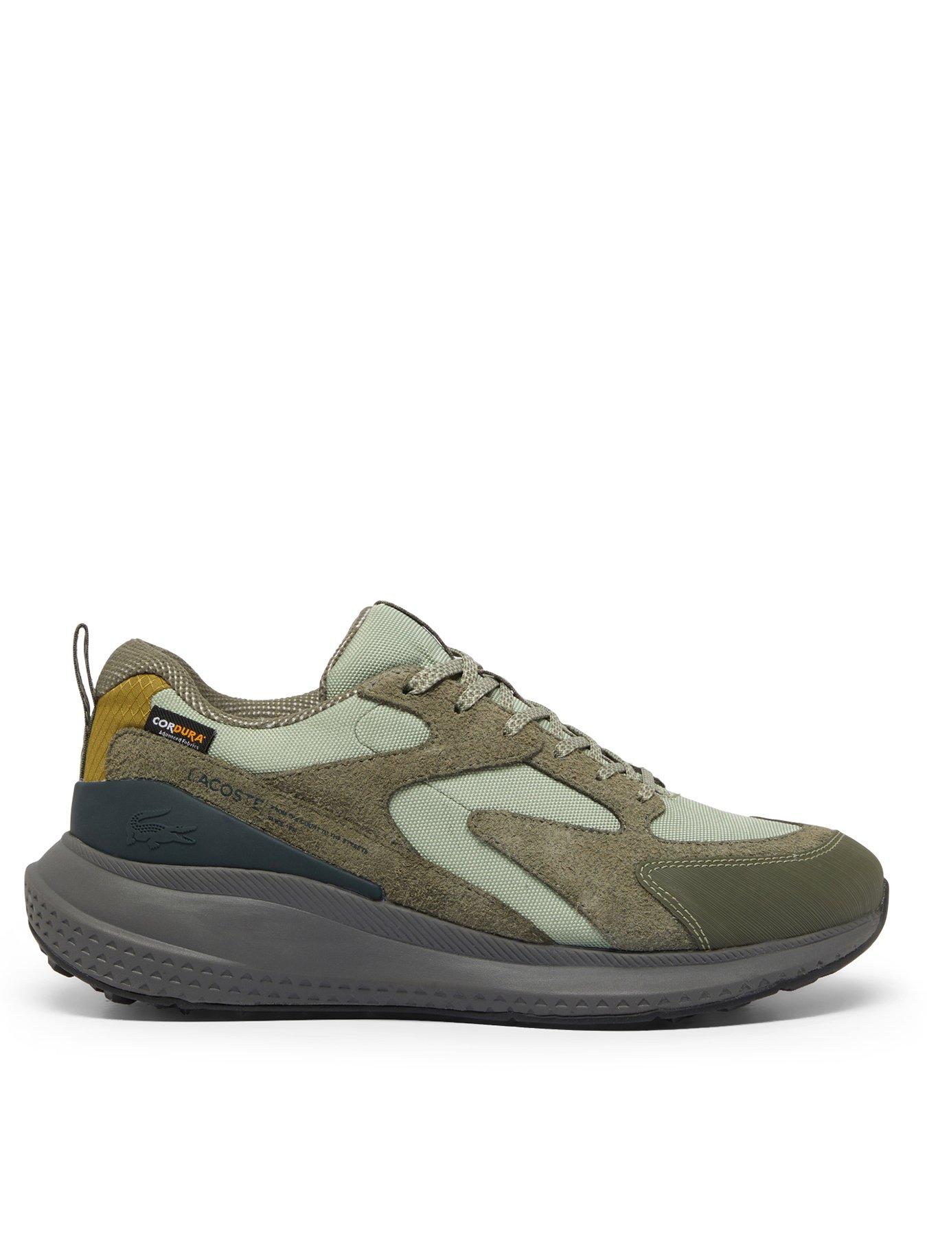 Khaki lacoste trainers clearance