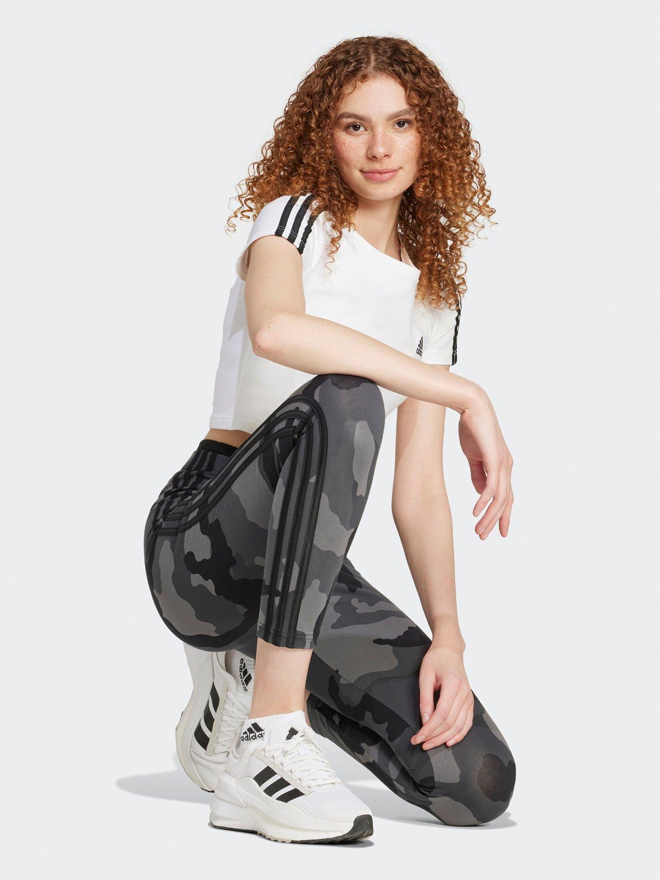 adidas Sportswear Womens Camo Stripe Leggings Black Very