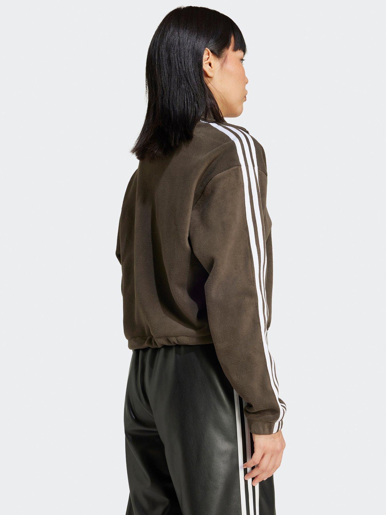 adidas Originals Womens Polarfleece Half Zip Khaki Very