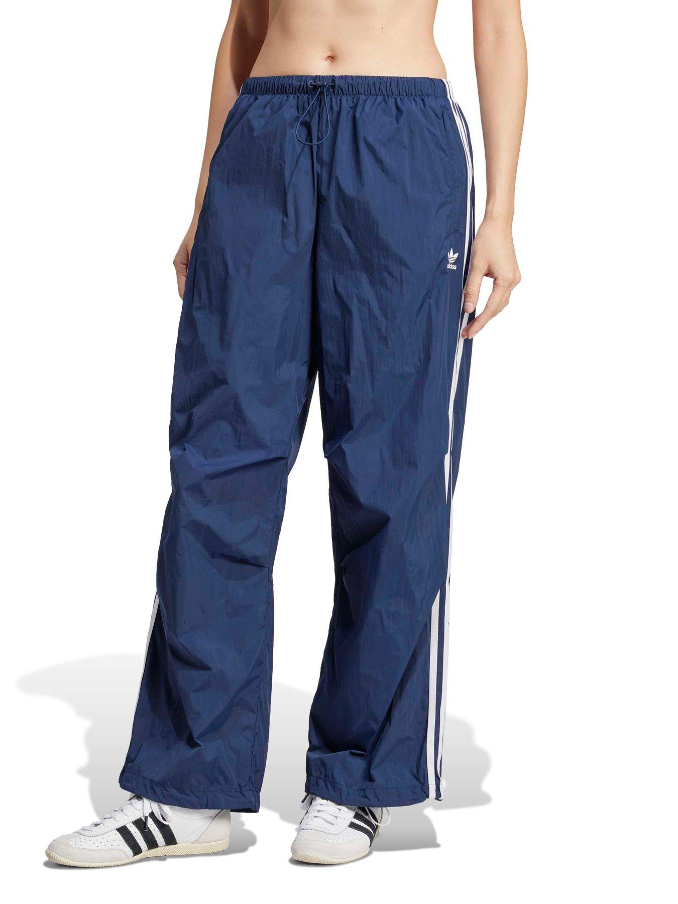 adidas Originals Womens 3 Stripe Woven Parachute Pants - Black
