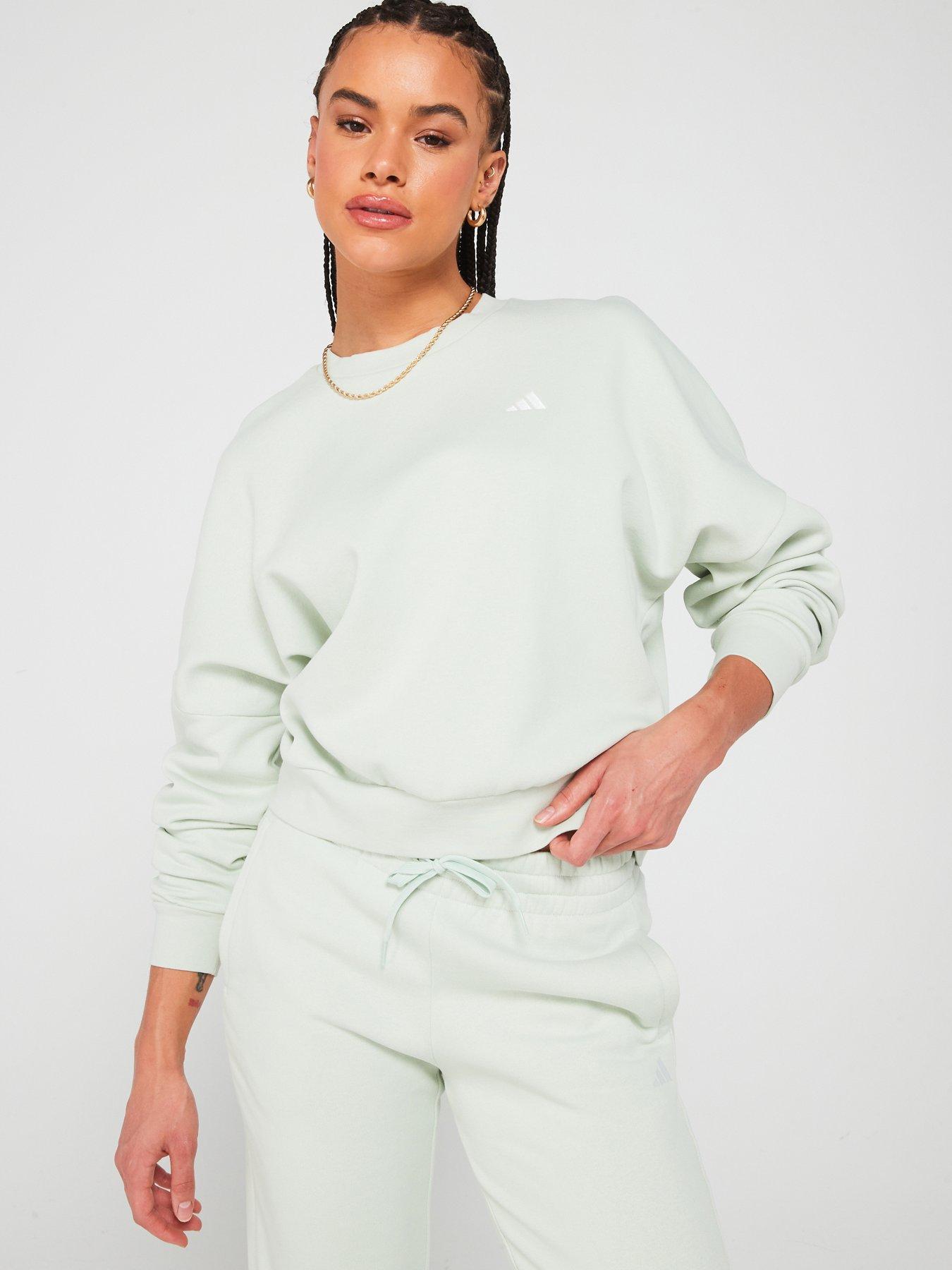 undefined Womens Small Logo Feel Cosy Crew Sweat - Green/white