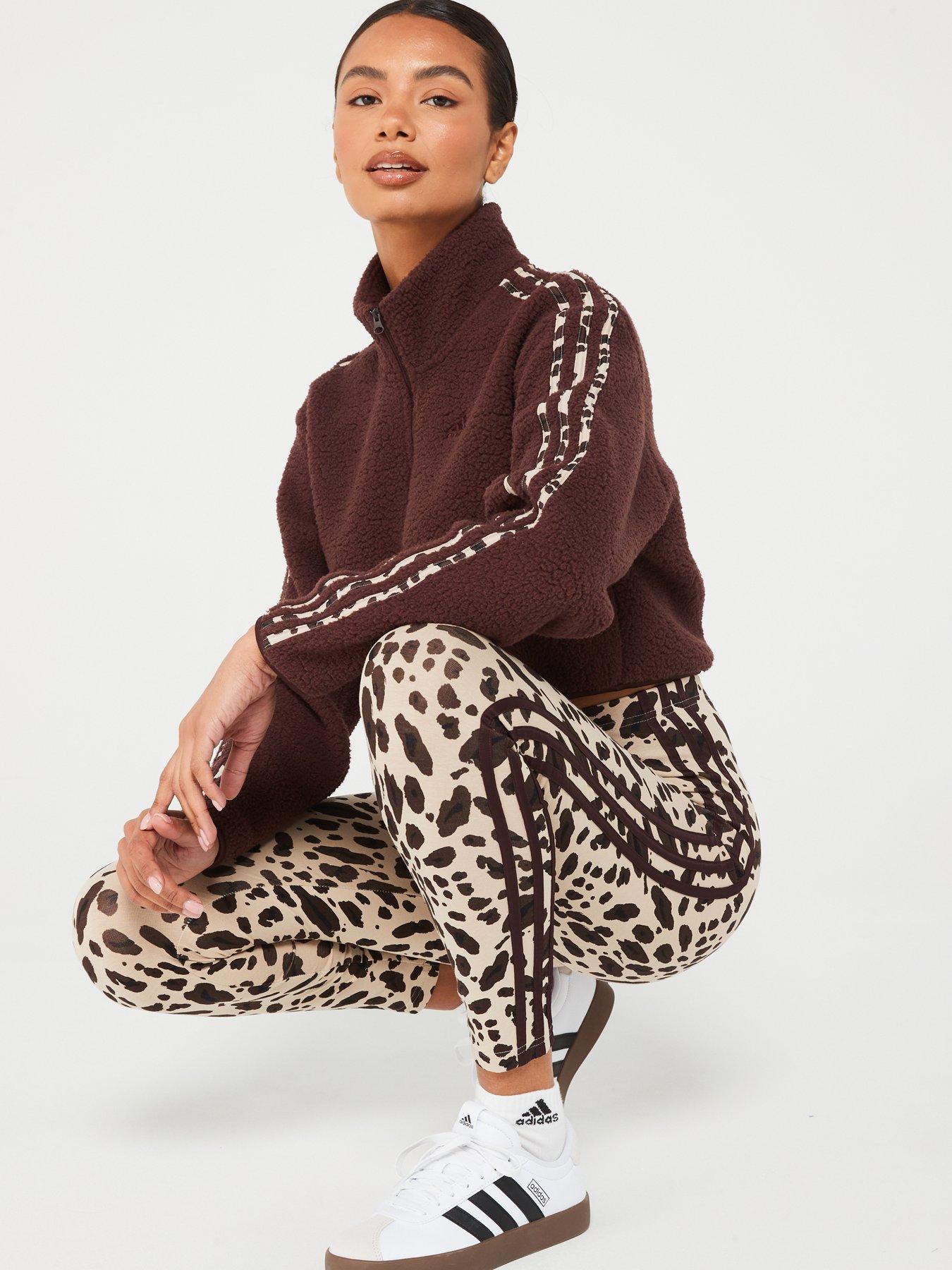 adidas Sportswear Womens Animal Stripe Legging Brown Very