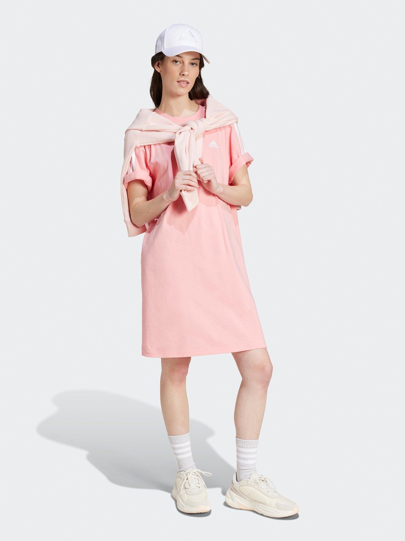 Women s 3 Stripe Boyfriend Tee Dress Pink