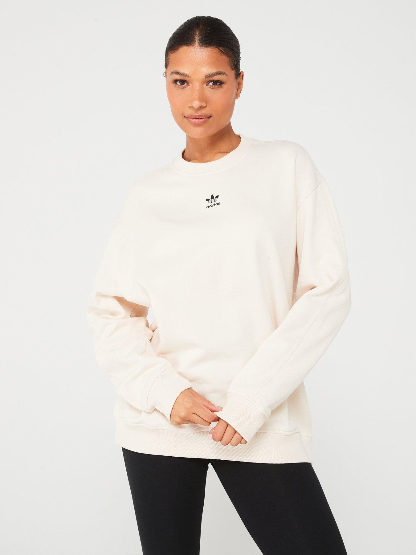 Adidas sweatshirt womens white sale