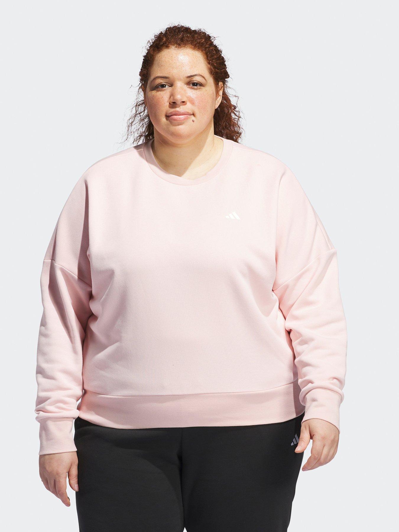 adidas Sportswear Womens Small Logo Feel Cozy Crew Sweat Plus Size Pink Very