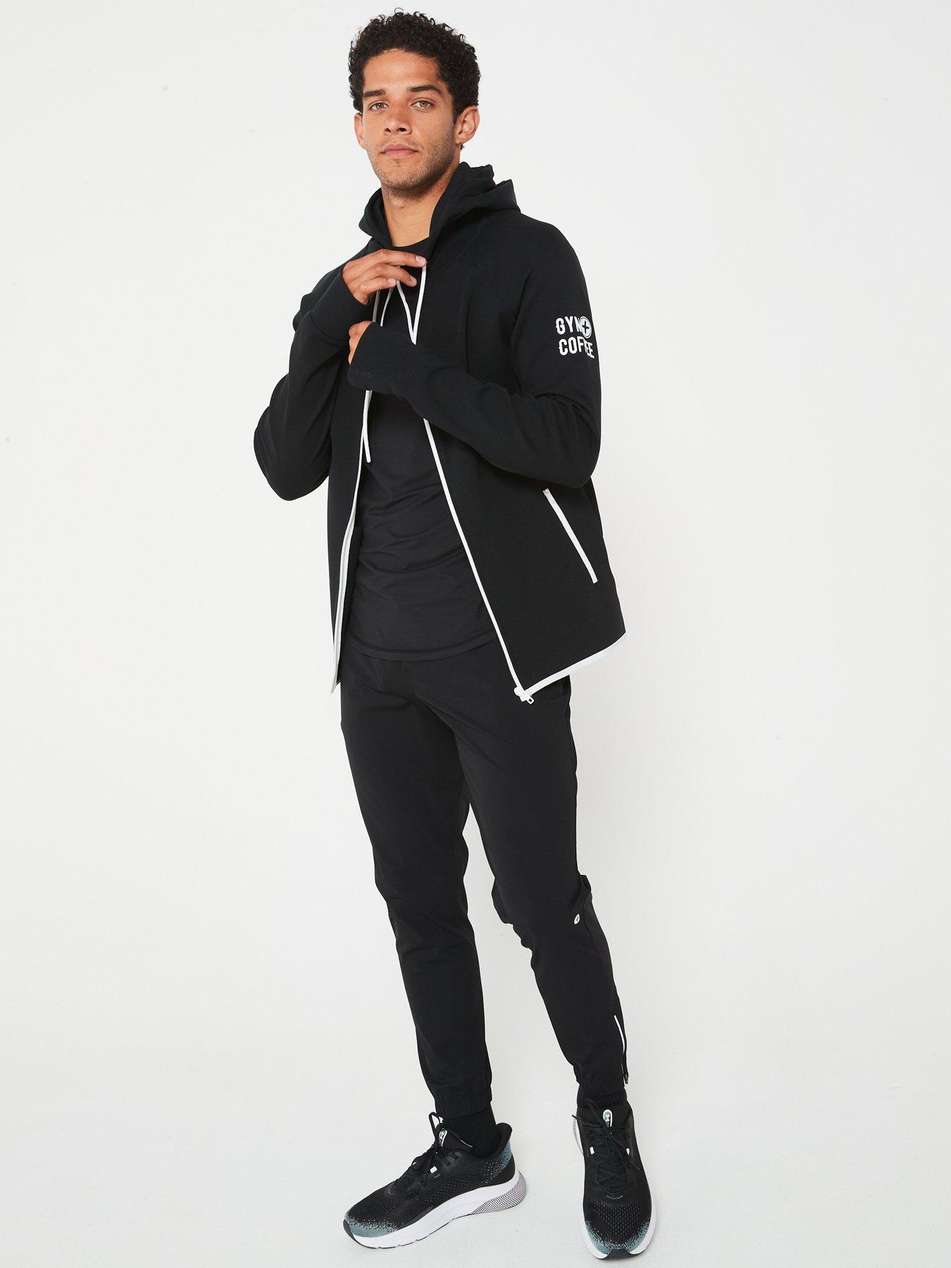 Image 3 of 6 of Gym + Coffee Mens Training Chill Zip Hoodie - Black