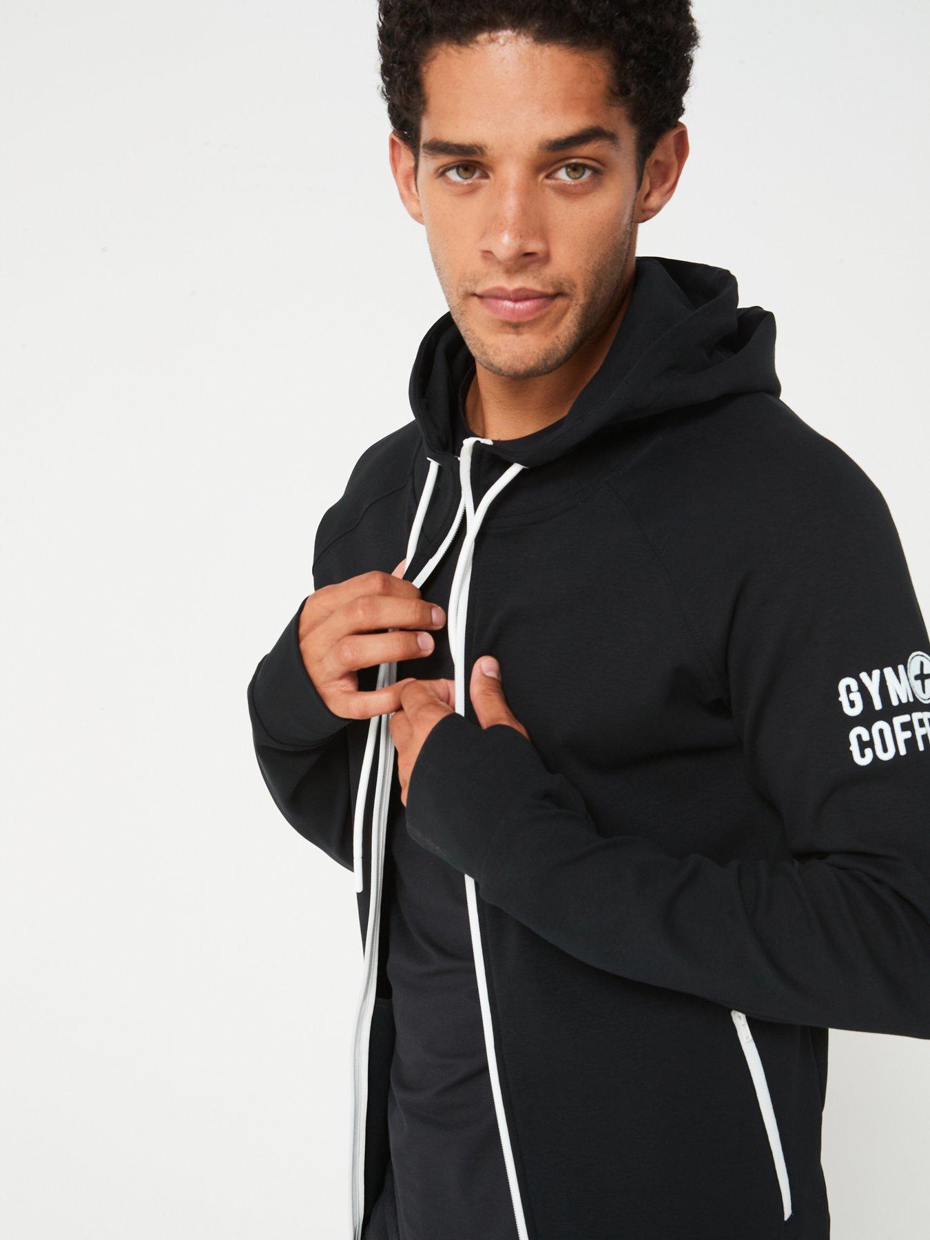 Image 4 of 6 of Gym + Coffee Mens Training Chill Zip Hoodie - Black