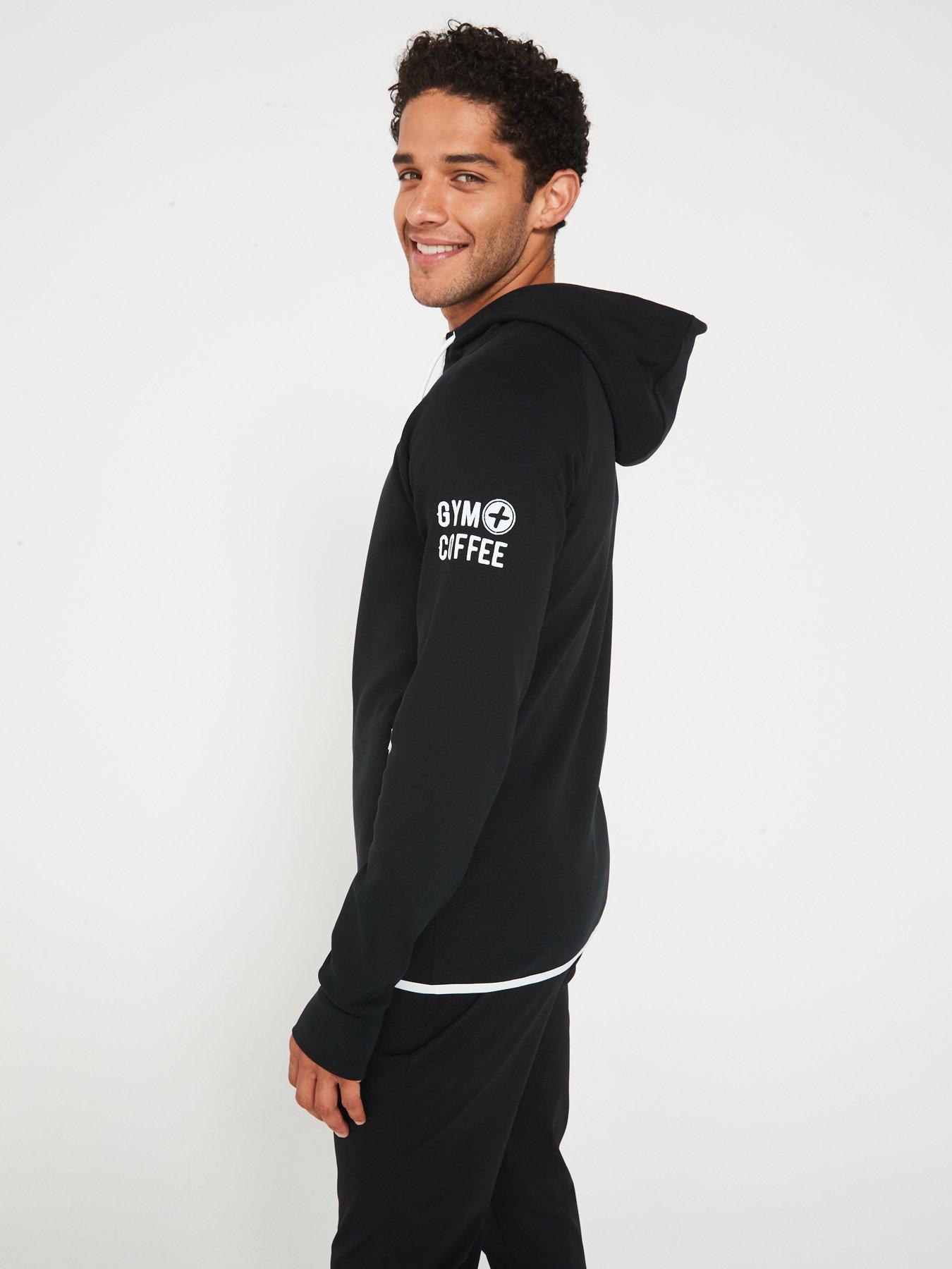 Image 5 of 6 of Gym + Coffee Mens Training Chill Zip Hoodie - Black