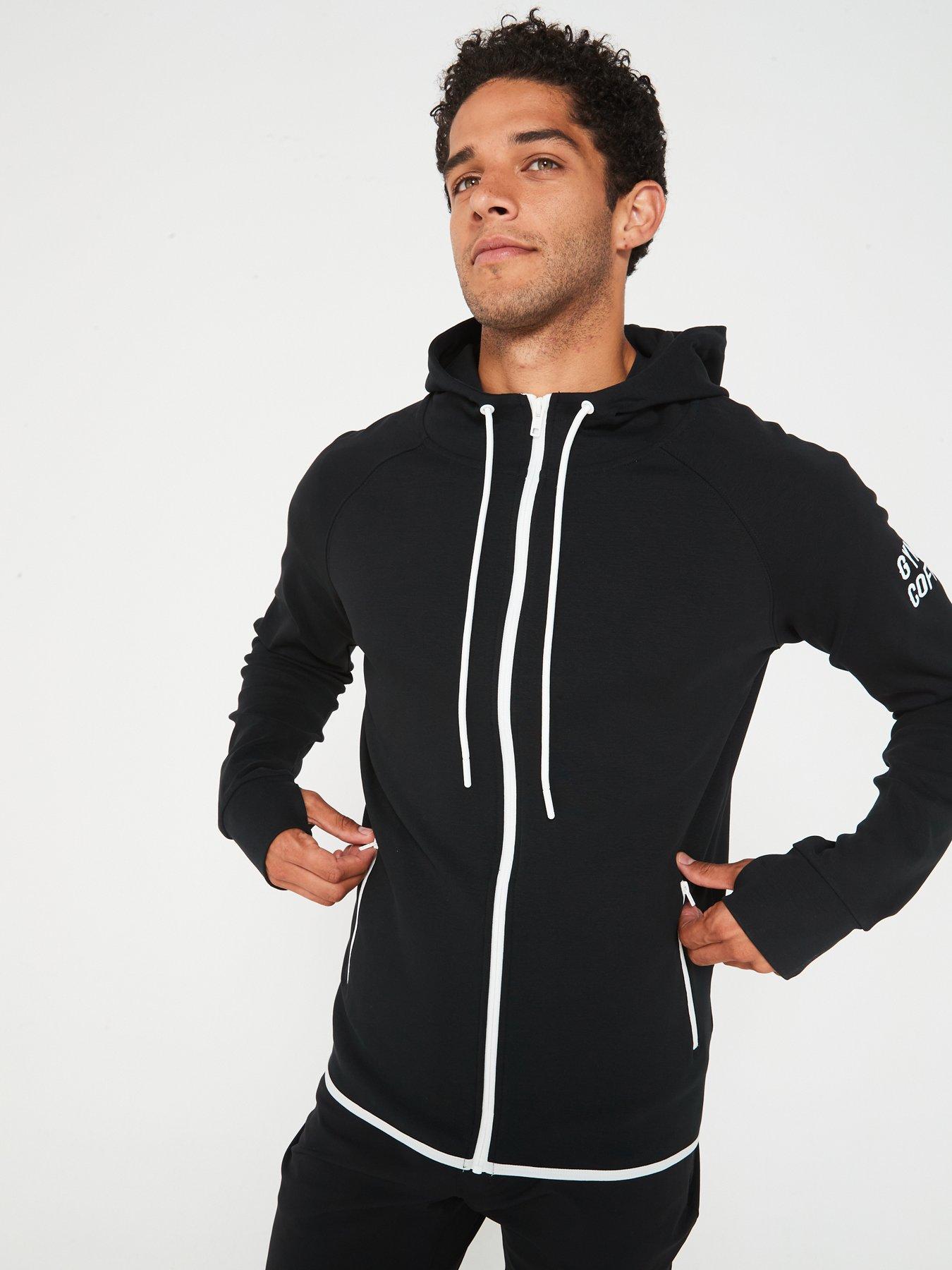 Image 6 of 6 of Gym + Coffee Mens Training Chill Zip Hoodie - Black