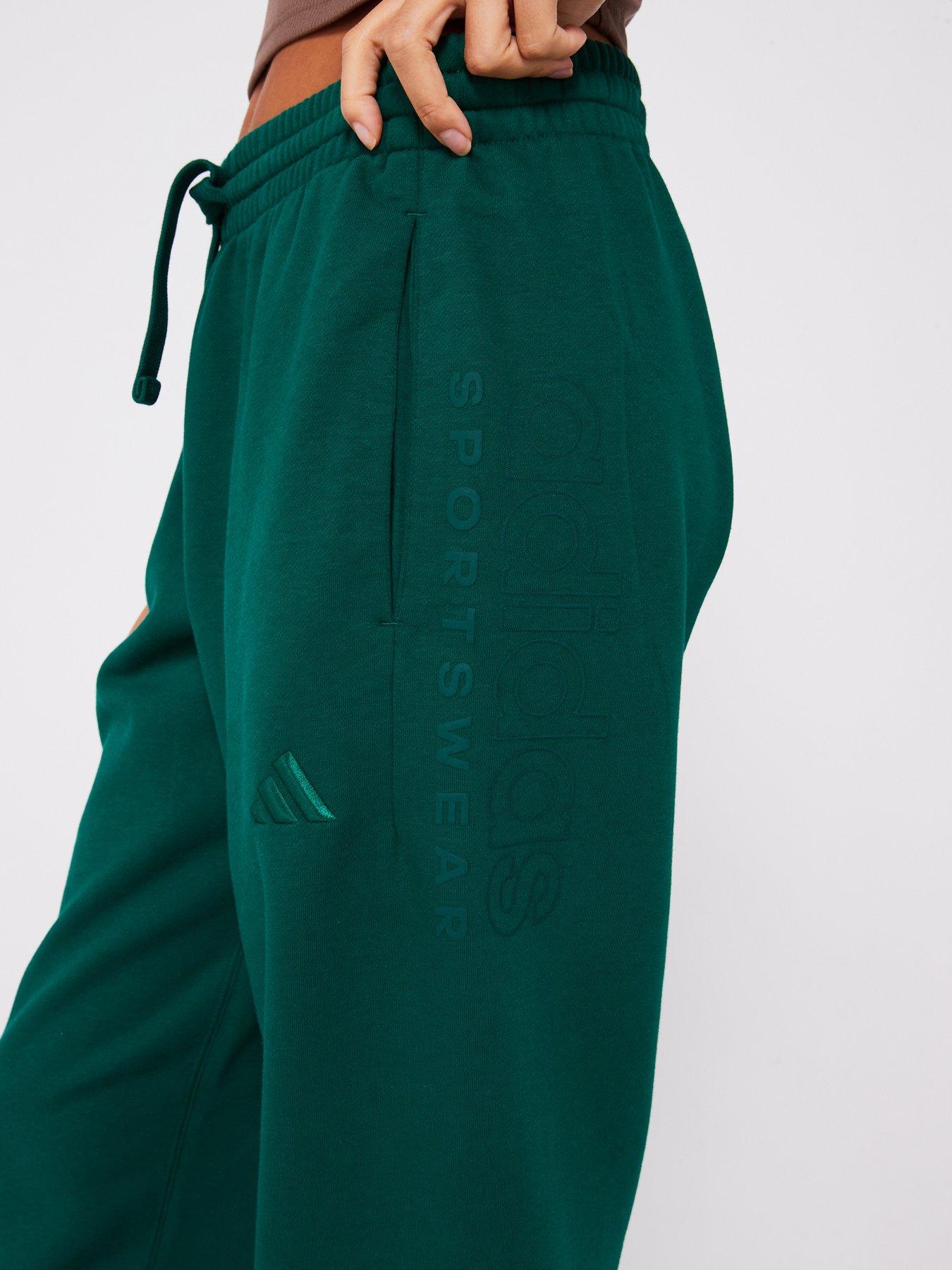 Olive green adidas joggers womens clearance