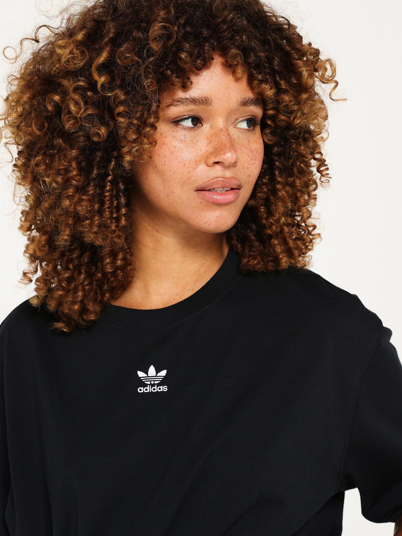 Adidas Originals Adidas T Shirt Boyfriend Adidas Originals Womens  Essentials Boyfriend T-Shirt Black Very