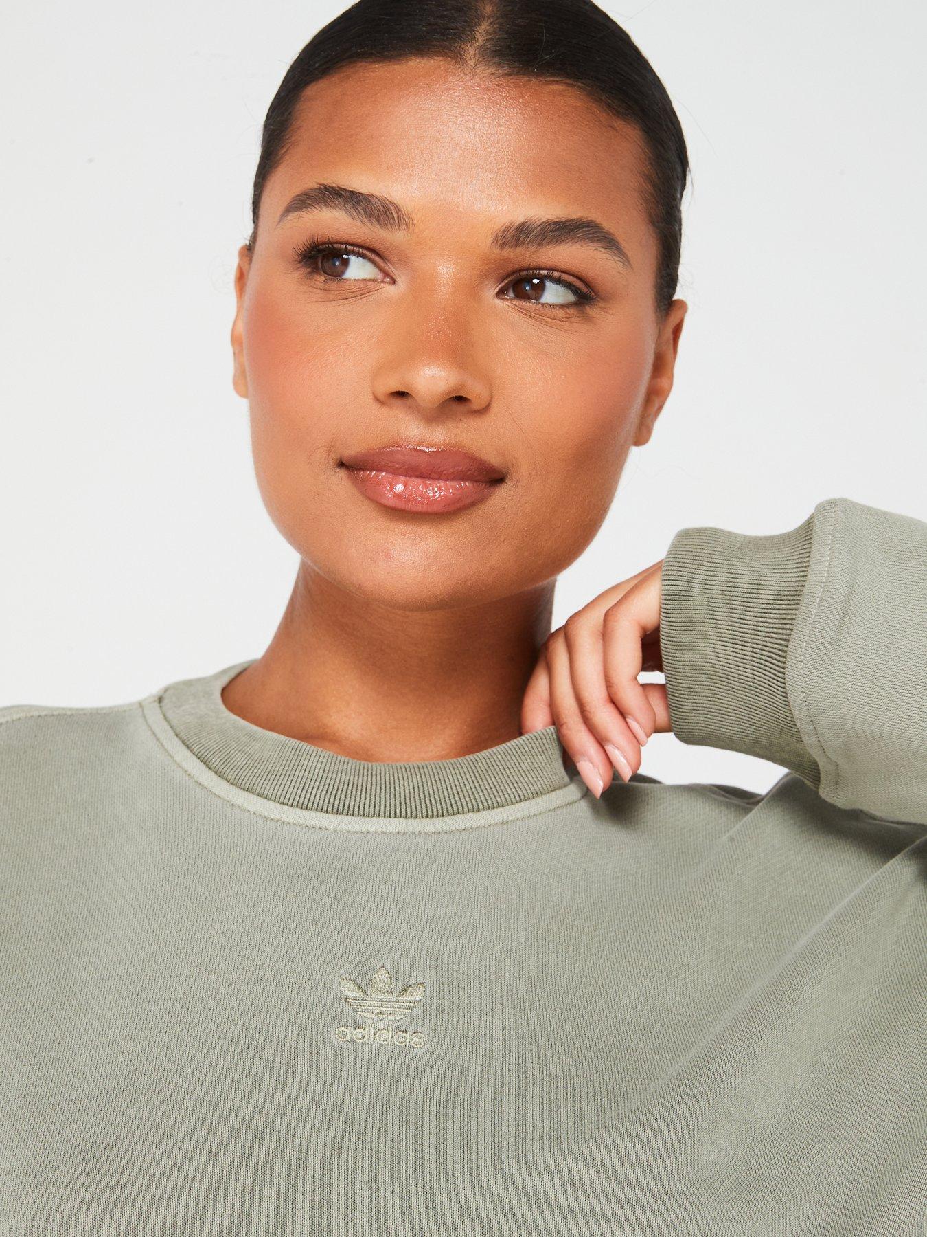 Adidas khaki sweatshirt womens on sale