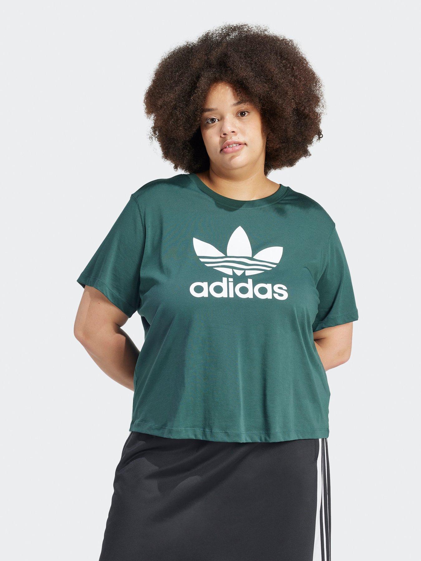 undefined Womens Plus Size Trefoil Boxy T-shirt - Green