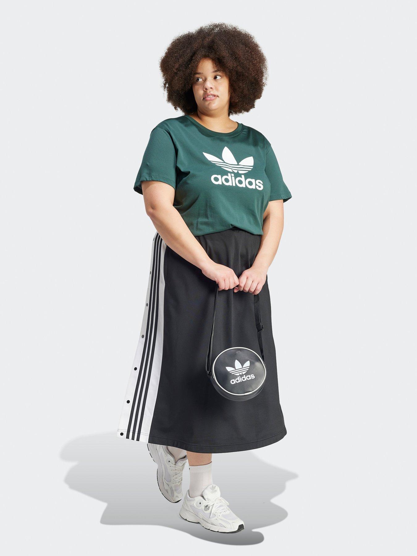 adidas Originals Womens Plus Size Trefoil Boxy T-shirt - Green | Very